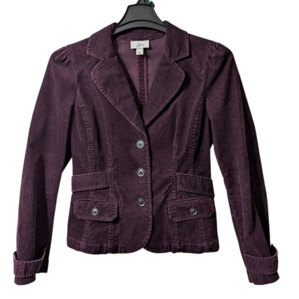LOFT Cotton Corduroy Jacket Plum Size 8